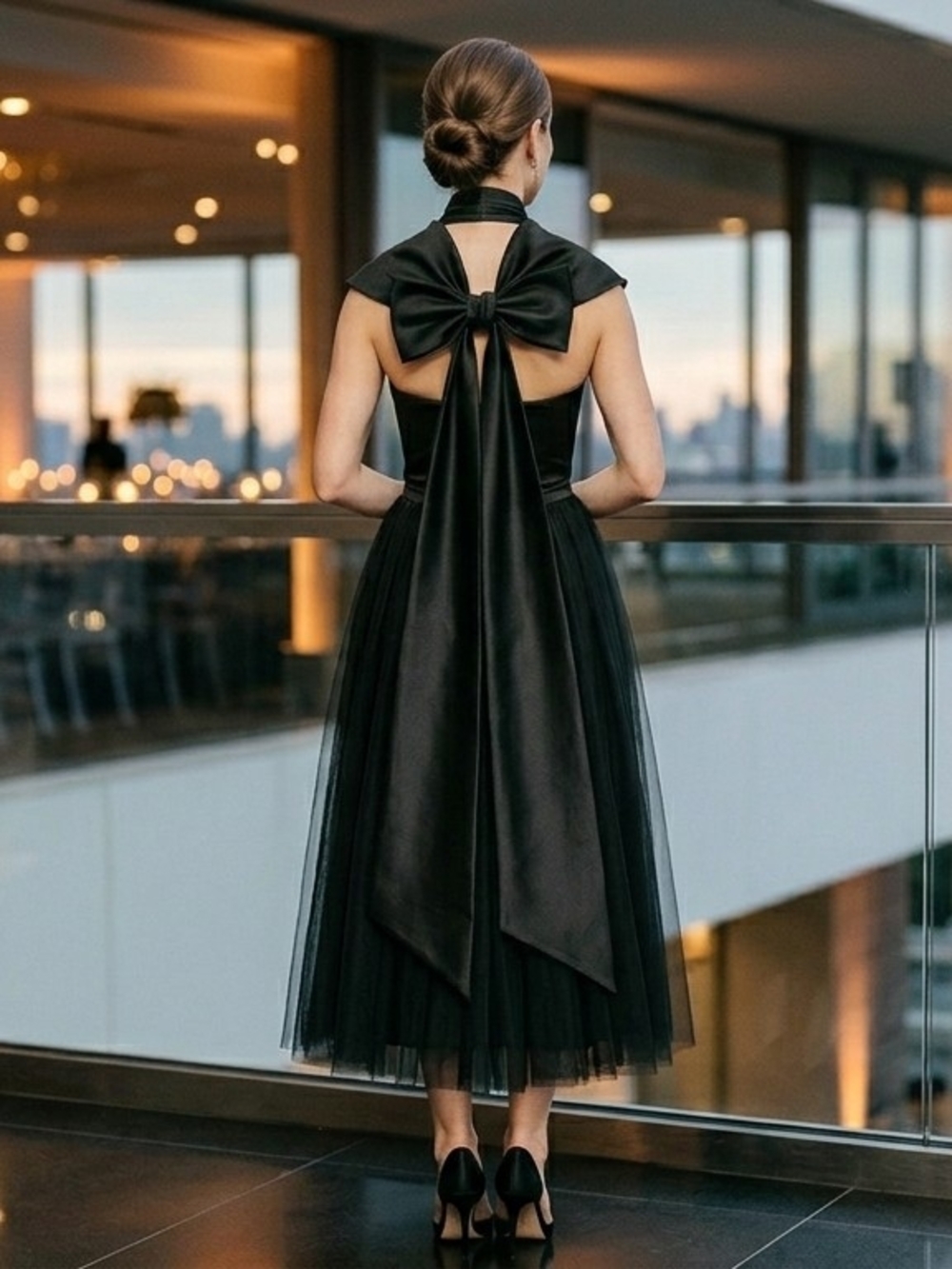 Dessy Collection 2054 Strapless Tulle Midi Dress Wide Convertible Sash Size 10 - Picture 6 of 10